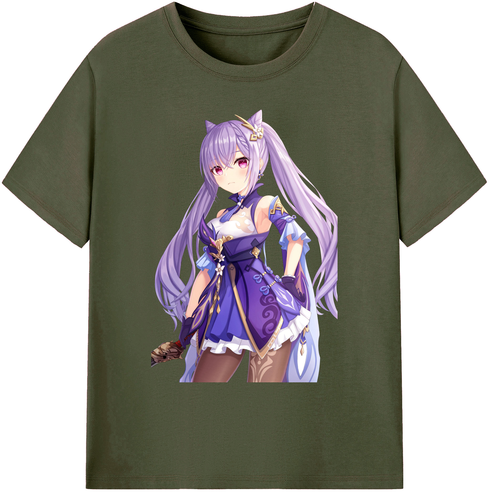 げんし神 刻晴 こくせい genshin Kokusei 綿100％ メンズ半袖Tシャツ｜肌触りやわらか＆通気性